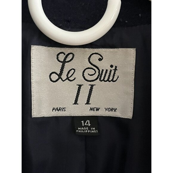 EUC Vintage Le Suit Tartan Plaid Double-Breasted Blazer Wool Blend Womens - Picture 7 of 7